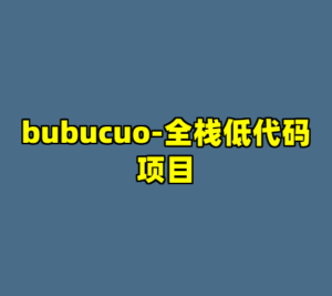 bubucuo-全栈低代码项目-cc资源站