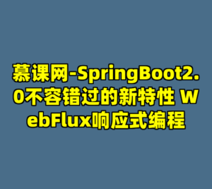 慕课网-SpringBoot2.0不容错过的新特性 WebFlux响应式编程-cc资源站