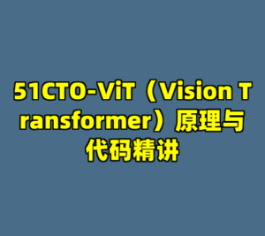 51CTO-ViT（Vision Transformer）原理与代码精讲-cc资源站