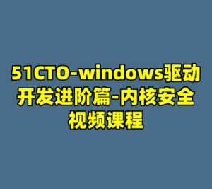 51CTO-windows驱动开发进阶篇-内核安全视频课程-cc资源站