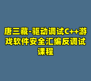 唐三藏-驱动调试C++游戏软件安全汇编反调试课程-cc资源站
