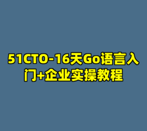 51CTO-16天Go语言入门+企业实操教程-cc资源站