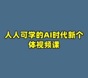 人人可学的AI时代新个体视频课-cc资源站