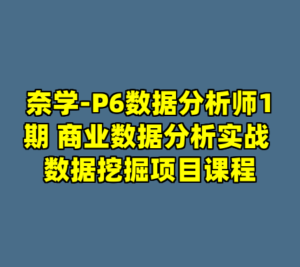 奈学-P6数据分析师1期 商业数据分析实战 数据挖掘项目课程-cc资源站