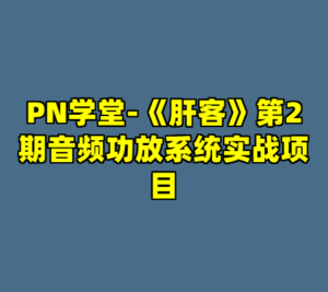 PN学堂-《肝客》第2期音频功放系统实战项目-cc资源站