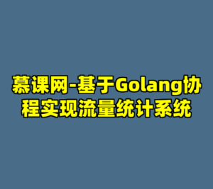 慕课网-基于Golang协程实现流量统计系统-cc资源站
