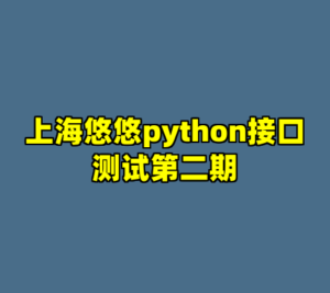上海悠悠python接口测试第二期-cc资源站