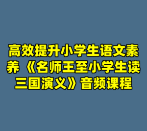 高效提升小学生语文素养 《名师王至小学生读三国演义》音频课程-cc资源站