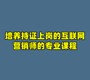 培养持证上岗的互联网营销师的专业课程-cc资源站