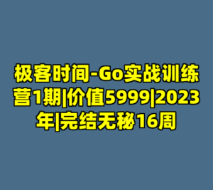 极客时间-Go实战训练营1期|价值5999|2023年|完结无秘16周-cc资源站