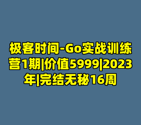 极客时间-Go实战训练营1期|价值5999|2023年|完结无秘16周