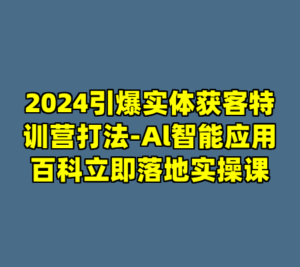 2024引爆实体获客特训营打法-Al智能应用百科立即落地实操课-cc资源站