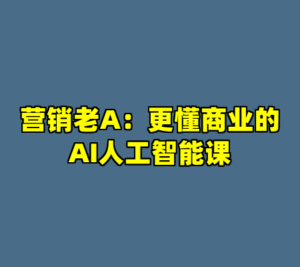 营销老A：更懂商业的AI人工智能课-cc资源站
