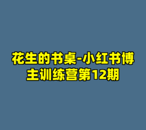 花生的书桌-小红书博主训练营第12期-cc资源站
