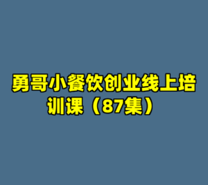 勇哥小餐饮创业线上培训课（87集）-cc资源站