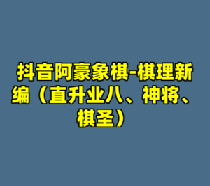 抖音阿豪象棋-棋理新编(直升业八、神将、棋圣)-cc资源站