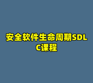 安全软件生命周期SDLC课程-cc资源站