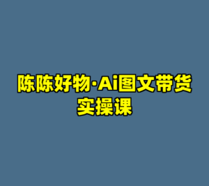 陈陈好物·Ai图文带货实操课-cc资源站