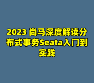 2023 尚马深度解读分布式事务Seata入门到实践-cc资源站