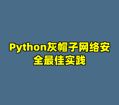 Python灰帽子网络安全最佳实践