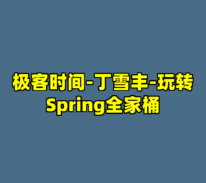 极客时间-丁雪丰-玩转Spring全家桶-cc资源站