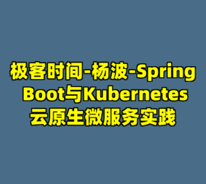 极客时间-杨波-Spring Boot与Kubernetes云原生微服务实践-cc资源站