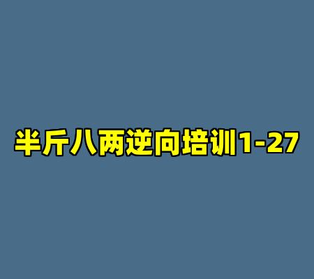 半斤八两逆向培训1-27