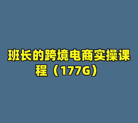 班长的跨境电商实操课程（177G）