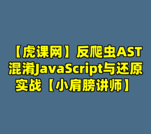 【虎课网】反爬虫AST混淆JavaScript与还原实战【小肩膀讲师】-cc资源站