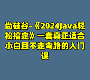 尚硅谷-《2024Java轻松搞定》一套真正适合小白且不走弯路的入门课-cc资源站