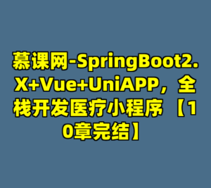 慕课网-SpringBoot2.X+Vue+UniAPP，全栈开发医疗小程序 【10章完结】-cc资源站