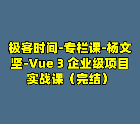 极客时间-专栏课-杨文坚-Vue 3 企业级项目实战课（完结）