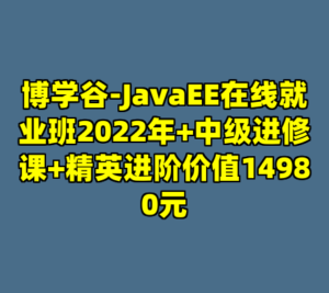 博学谷-JavaEE在线就业班2022年+中级进修课+精英进阶价值14980元-cc资源站