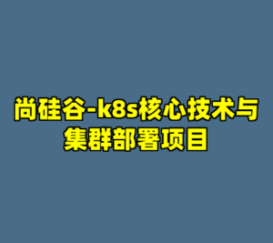 尚硅谷-k8s核心技术与集群部署项目-cc资源站