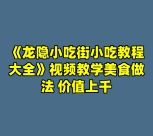 《龙隐小吃街小吃教程大全》视频教学美食做法 价值上千-cc资源站