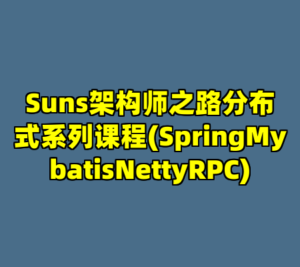 Suns架构师之路分布式系列课程(SpringMybatisNettyRPC)-cc资源站