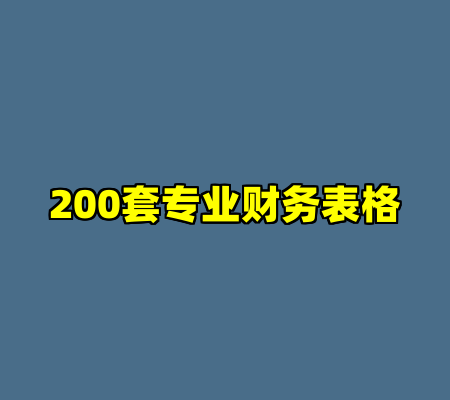 200套专业财务表格
