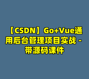 【CSDN】Go+Vue通用后台管理项目实战 - 带源码课件-cc资源站