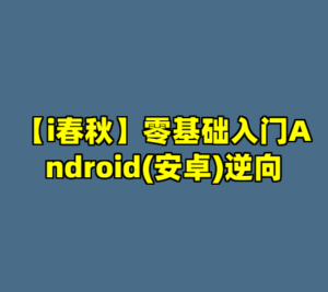 【i春秋】零基础入门Android(安卓)逆向-cc资源站