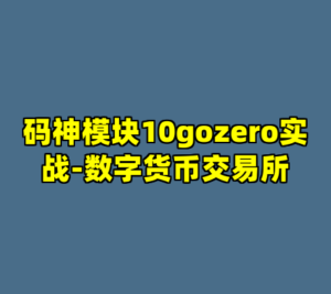 码神模块10gozero实战-数字货币交易所-cc资源站