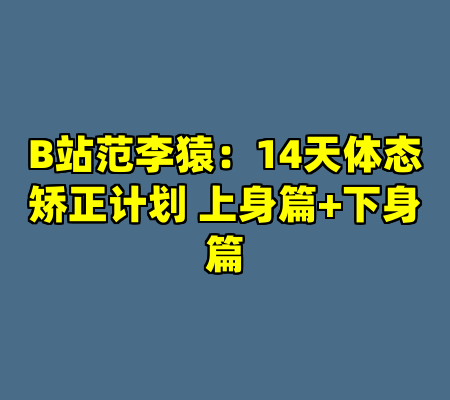 B站范李猿：14天体态矫正计划 上身篇+下身篇