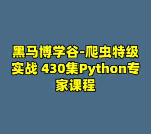 黑马博学谷-爬虫特级实战 430集Python专家课程-cc资源站