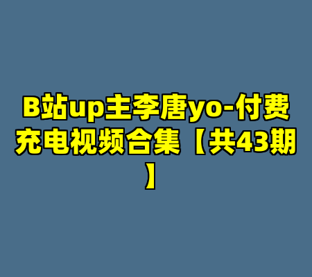 B站up主李唐yo-付费充电视频合集【共43期】