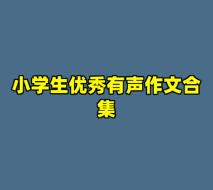 小学生优秀有声作文合集-cc资源站