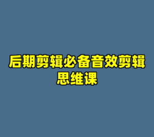 后期剪辑必备音效剪辑思维课-cc资源站