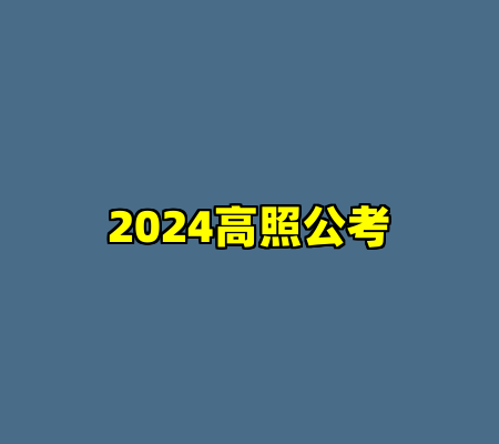 2024高照公考