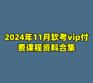 2024年11月软考vip付费课程资料合集-cc资源站