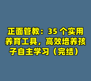 正面管教：35 个实用养育工具，高效培养孩子自主学习（完结）-cc资源站