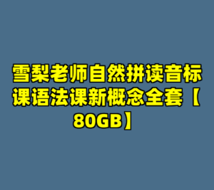 雪梨老师自然拼读音标课语法课新概念全套【80GB】-cc资源站
