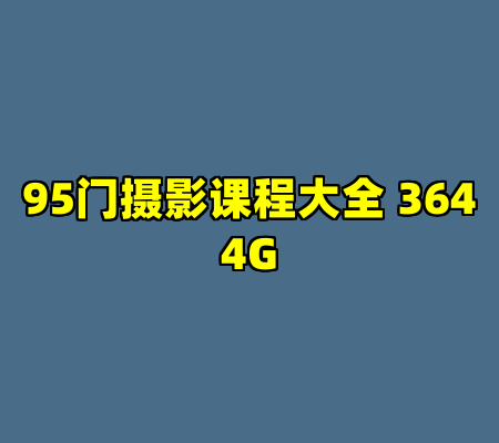95门摄影课程大全 3644G